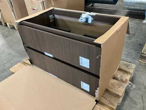 Kivu Badkamerkast met wastafelblad en spiegel