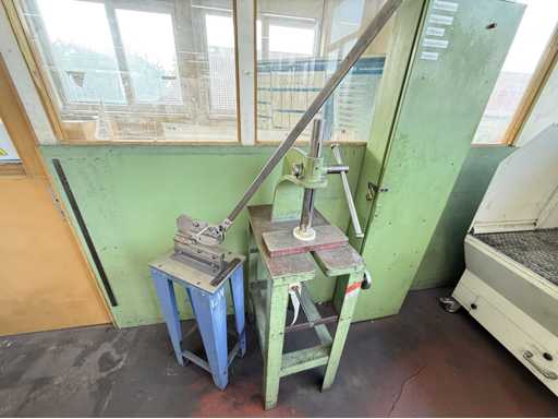   Hand sheet metal shears + mandrel press