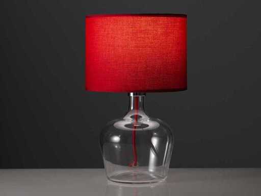 4 x LAD Hendrix glass table lamp burgundy