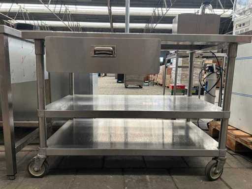 Edelstahl-Servicewagen / Catering-Wagen mit Schublade