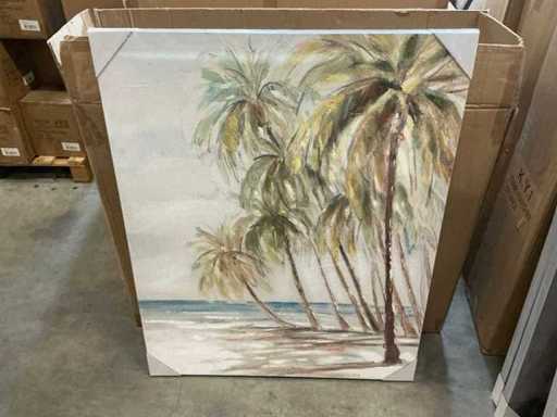 Partij schilderijen oil palms beach 80x100cm (15x)