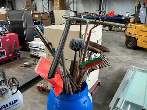 Batch of various tools in barrel