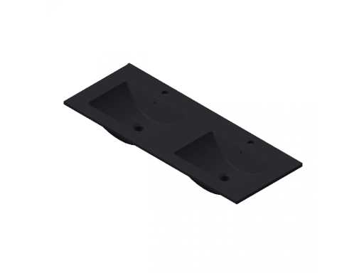 Elberti - Matte black washbasin 120cm