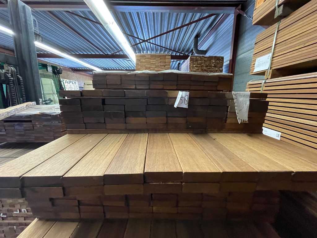 Guyana Teak hardwood planks planed 27x95mm, length 20/275cm, 60/245cm, 40/215cm (120x)