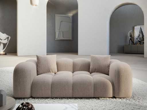 2-zits bank - beige stof