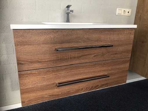 Arcqua - Bathroom Furniture Set Brown Oak 90 cm