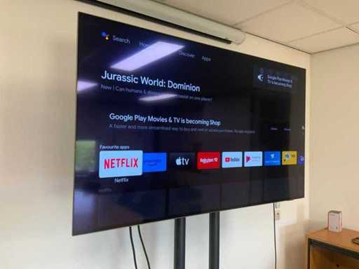 Philips 55OLED706/12 Ambilight Television on mobile NeoMounts tripod