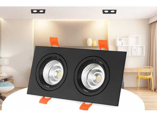 Projecteur encastré réglable (EP-2) – Douille GU10 – Noir (x20)