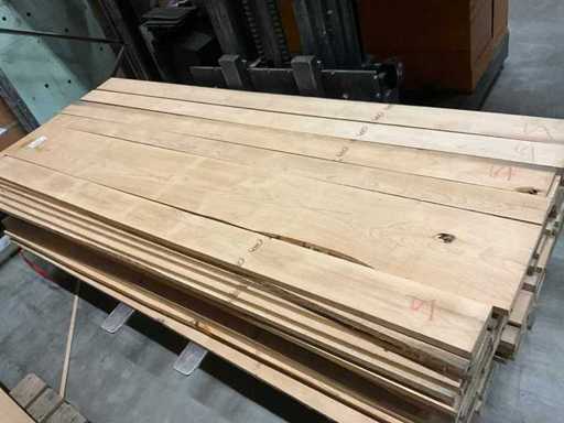 1,2 m3 de aliso rojo Redalder americano / tablas con bordes en 4 lados / 2,45 m de largo / tabla de ancho máximo 30 cm / tabla de grosor 26 mm / seca al aire en seco - ###889###