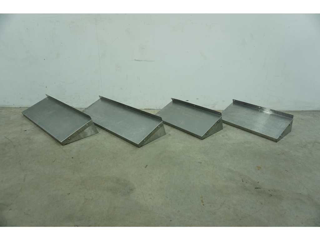 Stainless steel wall shelf (4x)