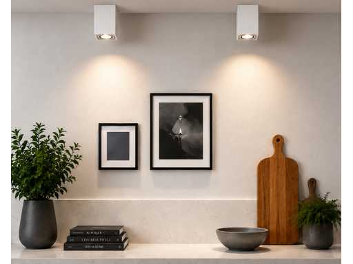 10 x Luminaire Spot Monté en Surface – GU10 – Noir – IP20 – FREZYA-S