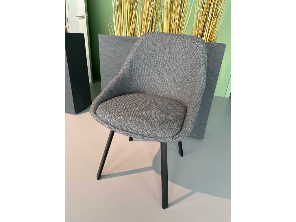 6x Design swivel dining chair grey weave