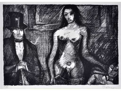 Marcel Poncet - het dilemma - lithografie 