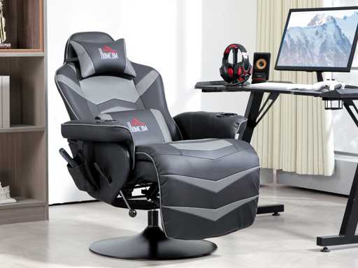 Gamingstoel, massagefunctie, verstelbare rugleuning, voetensteun, tot 120 kg