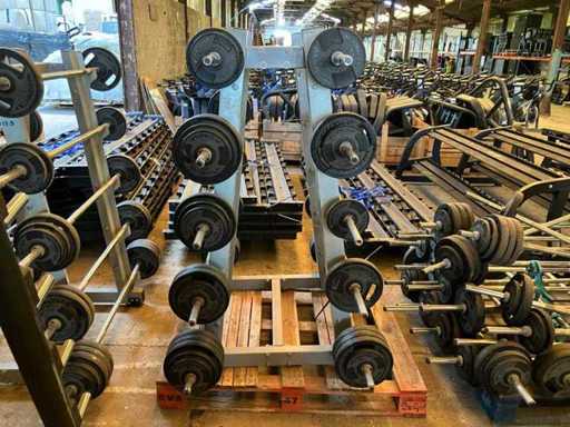 Technogym – Verstellbares Langhantel-Set 10–50 kg – Belastete Stange