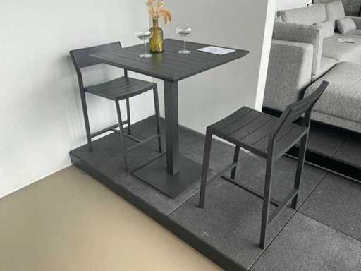 Diphano Metris Bartisch mit 2 Barhockern