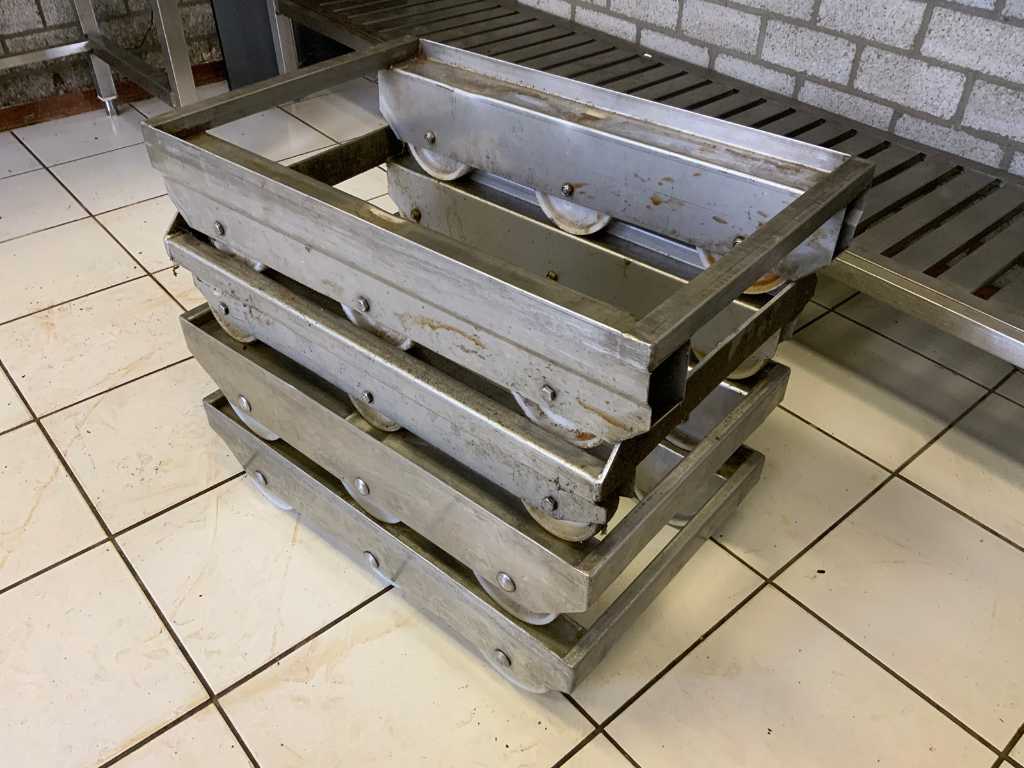 Stainless steel transport trolley (4x)
