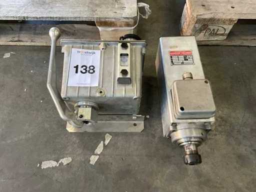 Moteur à broche et réservoir d’huile avec pompe manuelle
