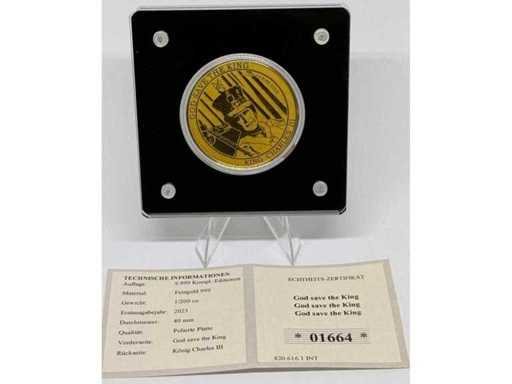 Médaille commémorative en cuivre plaqué or et argent – modèles San Marino Euro Pattern, 40 mm de diamètre.