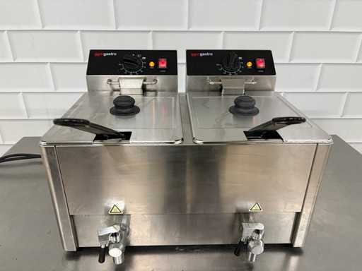 GGM-Gastro - Friteuse double en acier inoxydable 2x8 litres