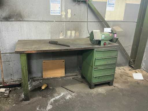GREIF Double Bench Grinder with Workbench