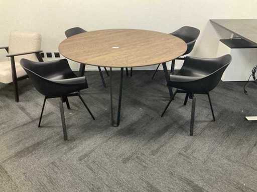 Conference table with 4 swivel chairs