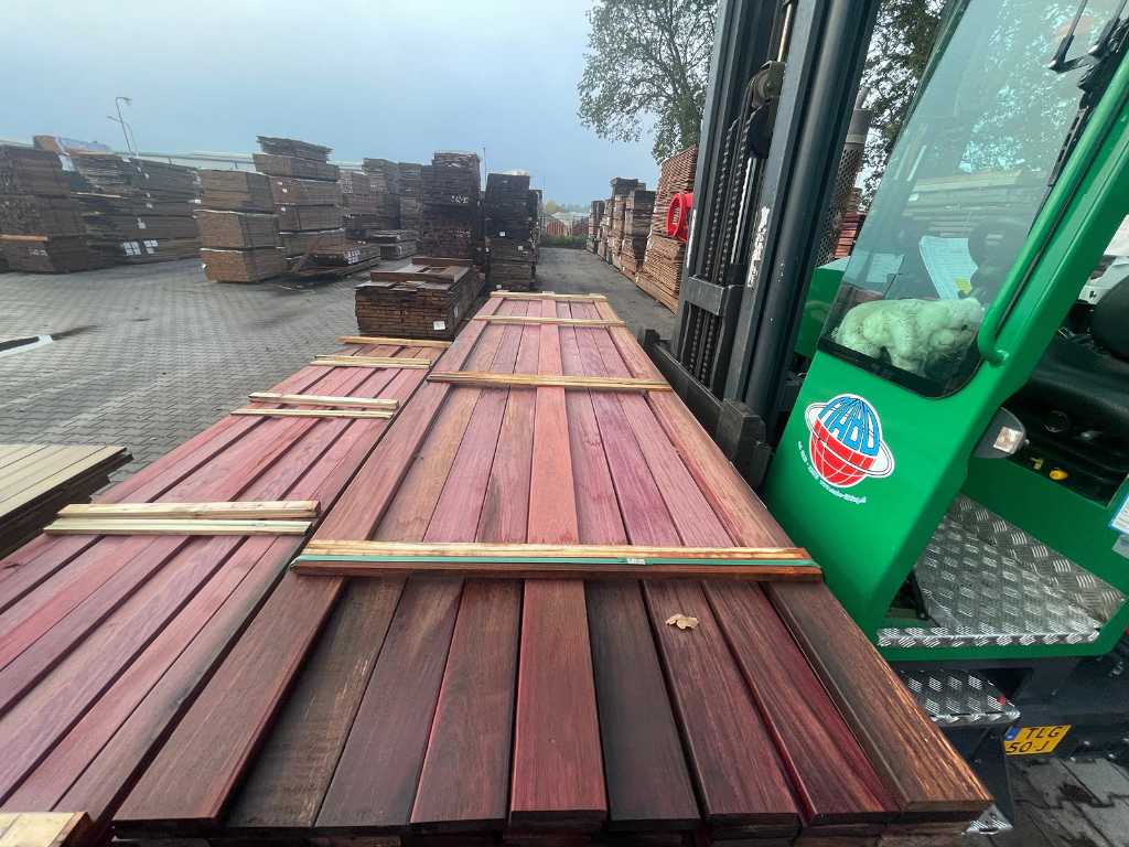 Scânduri din lemn de esență tare Purple Heart planificate 21x95mm, lungime 400cm până la 490cm (88x)