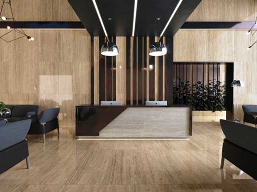 Bodenfliesen 216m² Travertin-Beige 100x100cm