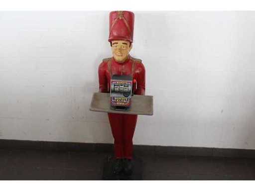 Houten butler met slotmachine