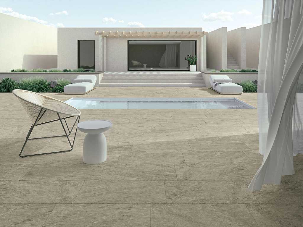Ceramic garden tile Stones Gold 60x120cm rectified, 62.05m2