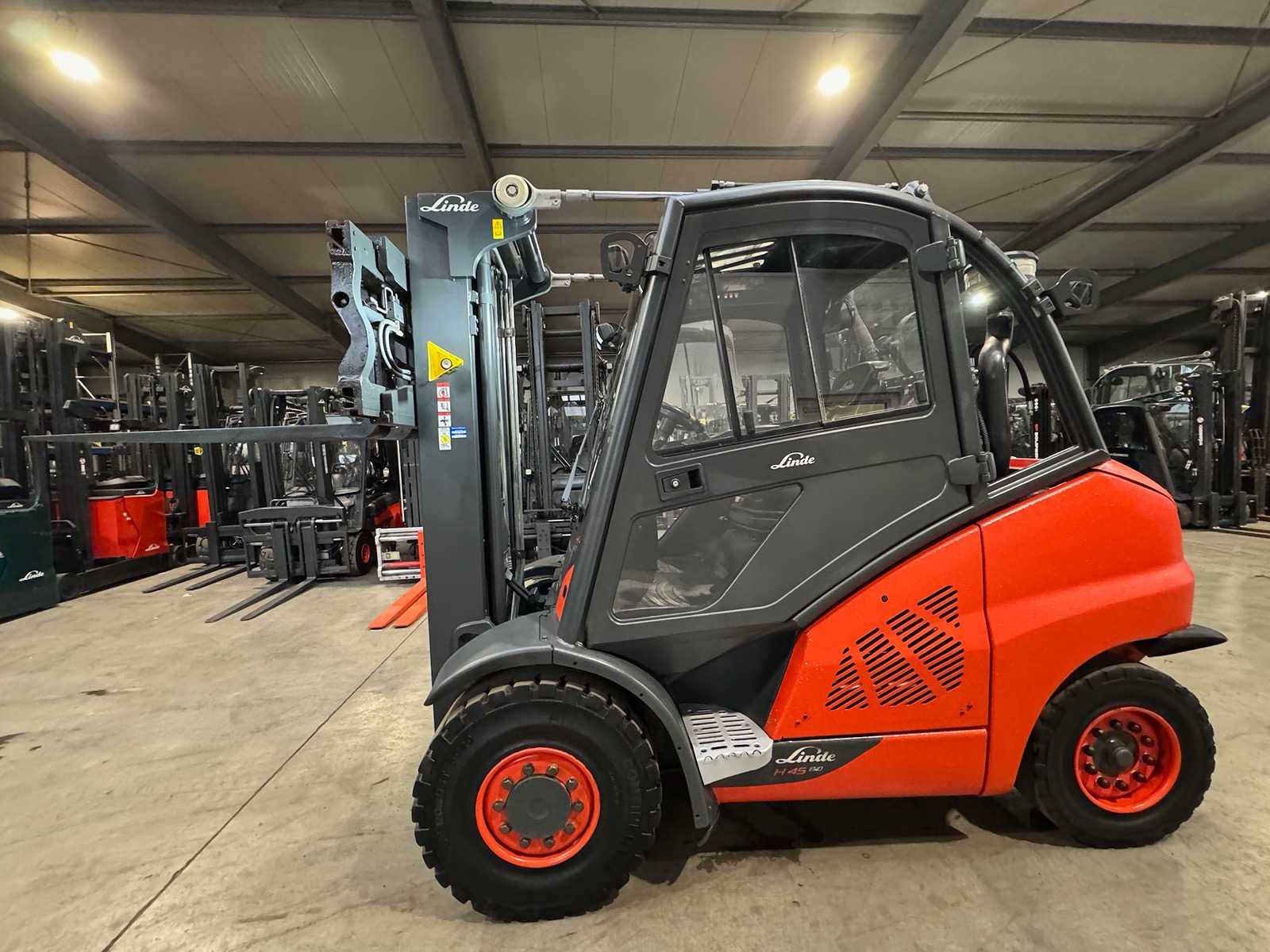 2019 Service + UVV 02/2027 Linde H45T EVO 4.500kg Gas Forklift Forklift 3.+4. Fork Adjuster only 1.769 hours H50