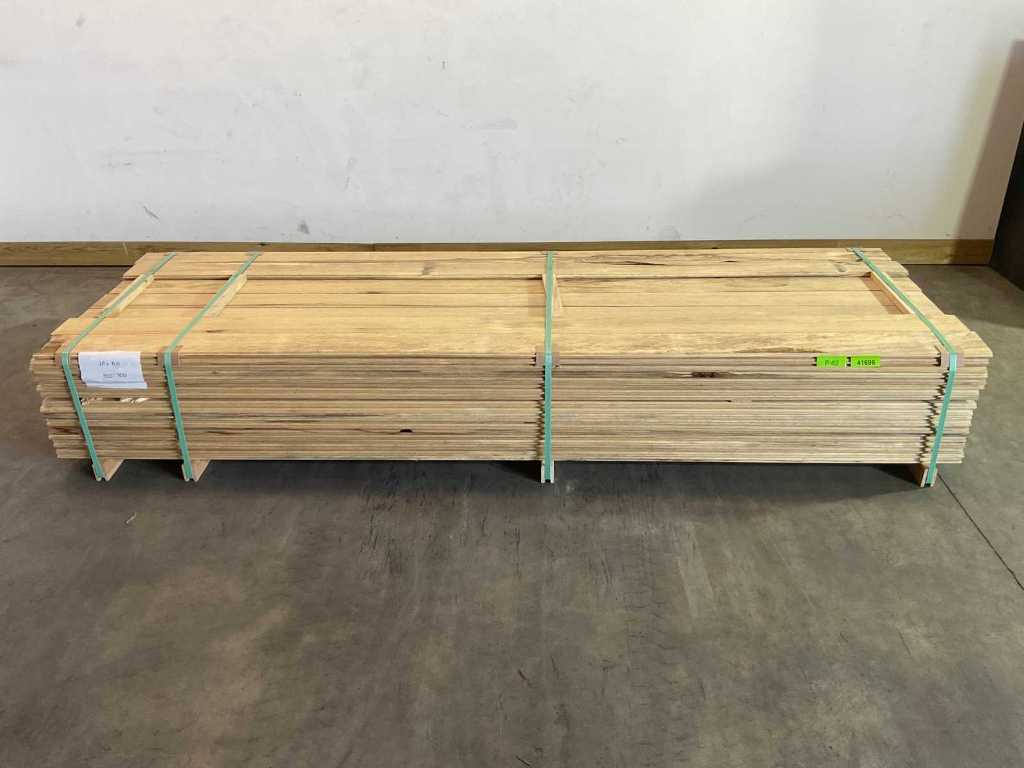 White African oak Fraké shelf 300x14x2 cm (115x)