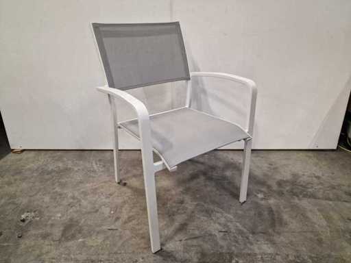 2 x Garden Prestige - Alu Stapelstoel St. Tropez met Armleuning Wit 