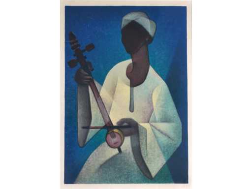 Louis TOFFOLI - Musician - lithograph