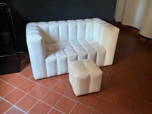Canapé en cuir à bouffant