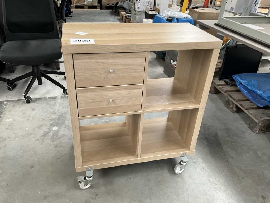 Mobile wooden cabinet