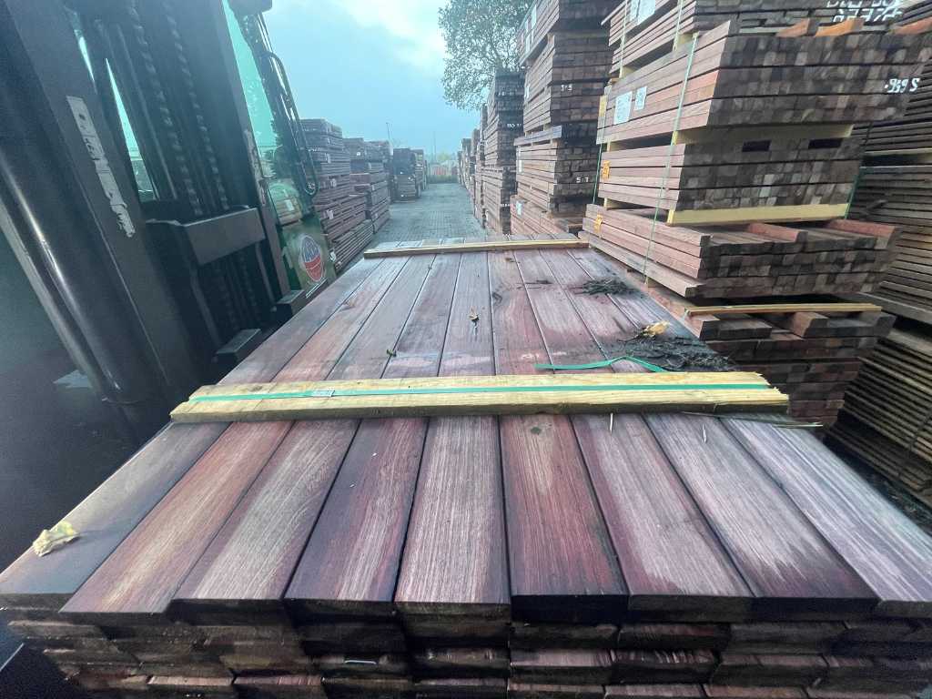 Purple Heart hardhouten planken geschaafd 21x95mm, lengte 155cm (234x)