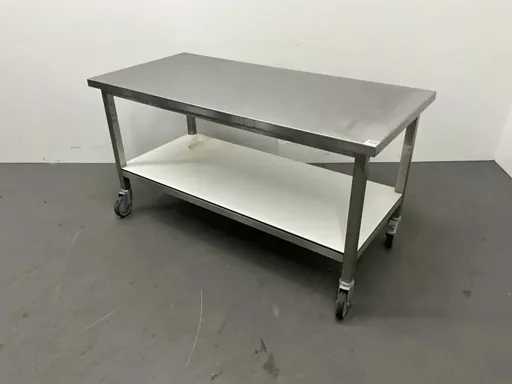 Mobile stainless steel work table