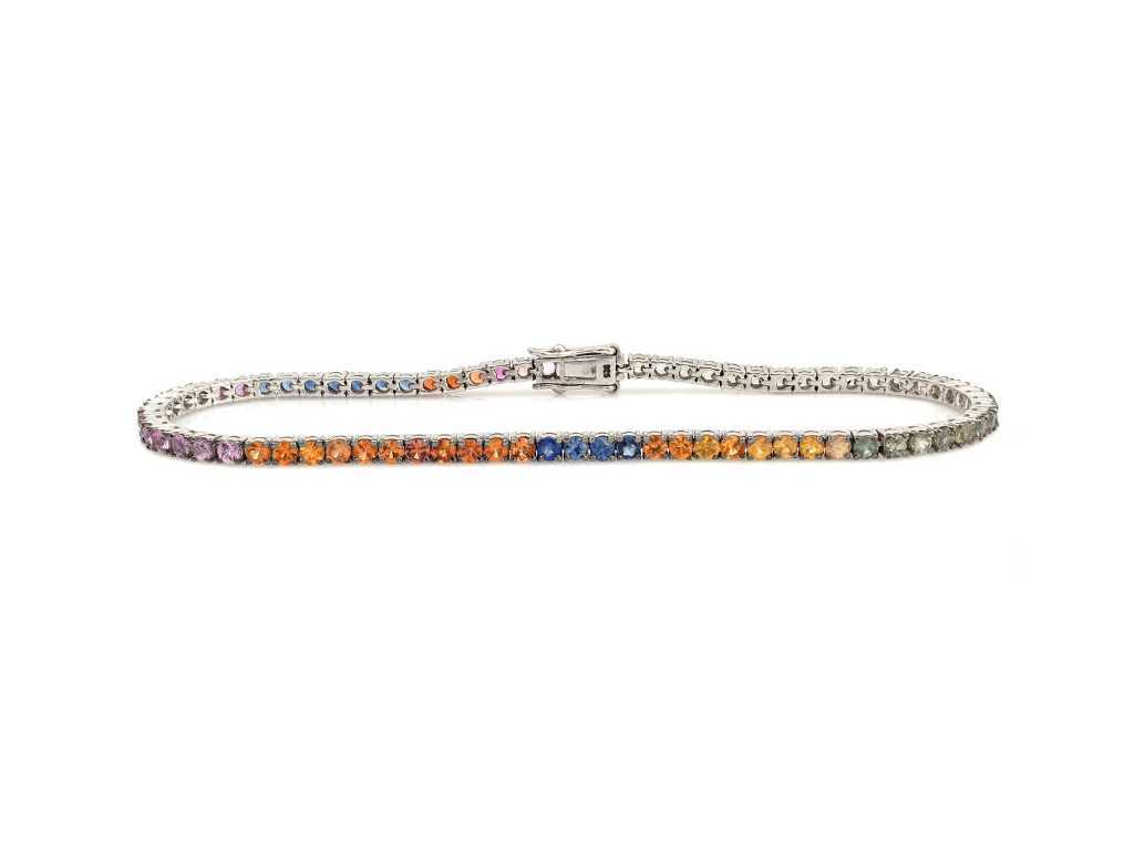 (Certified) Bracelet With Natural Multi Sapphire 5.66g 