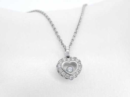 Collier cœur Icônes Diamants Heureux Chopard en or blanc avec diamant