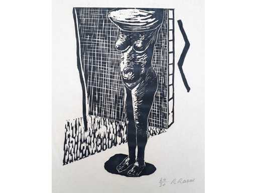 Roger Raveel - Nu (i) - gravure sur bois