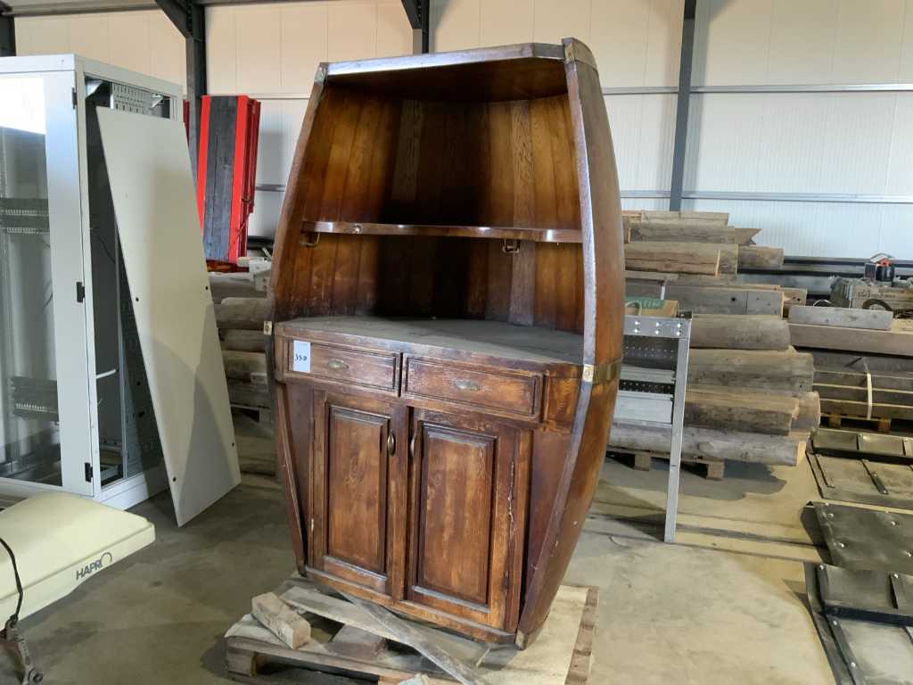 Oak wine barrel sideboard