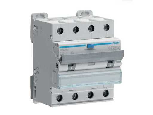 Hager - AFM416G - Interruttore elettrico a corrente residua 4-poli 16 A caratteristico B 6 kA, 300 mA classe A (6x)