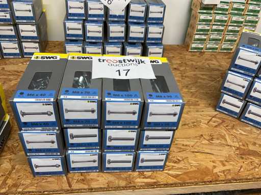 12 dozen houtdraadbouten; tapbouten