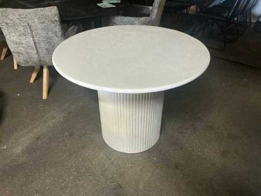 Kelly - Masă de sufragerie albă rotundă de 100 cm