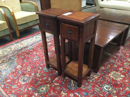 Cherry wood side table (2x)