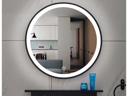 WB - Lista Nera - Oglind? rotund? 100 cm. Reglabil cu iluminare LED