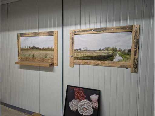 2 stuks Poster schilderij met frame