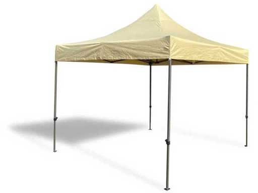 NEW Folding tent 3x3 beige with side tarpaulins