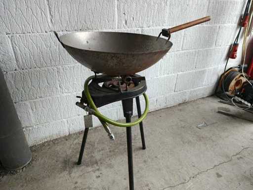 Horeca wokpan op gas